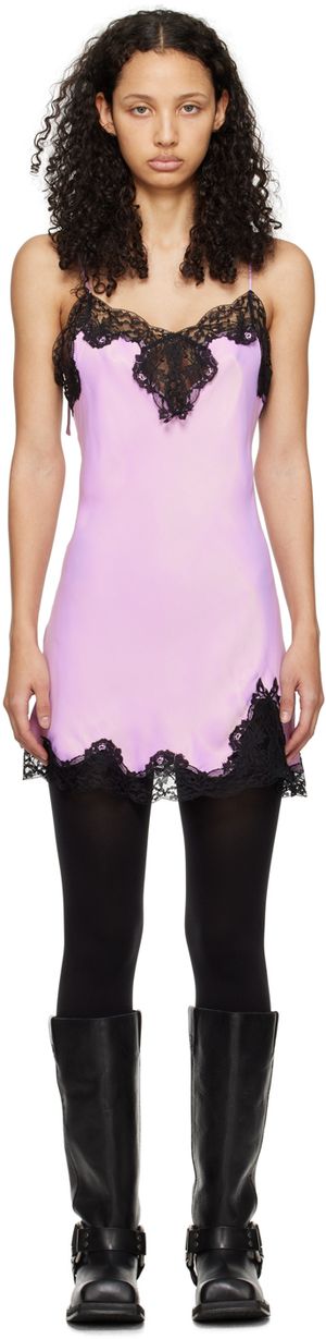 Marques Almeida Robe courte rose à encolure en cœur