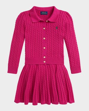 Girl's Polo Cardigan & Skirt Set, Size 2-6X