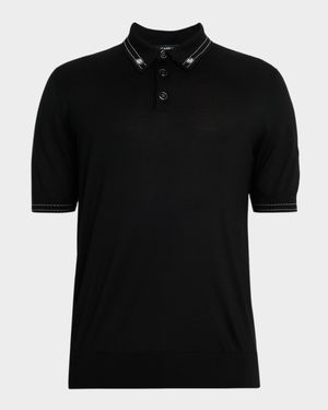 Men's Silk Knit Polo Shirt