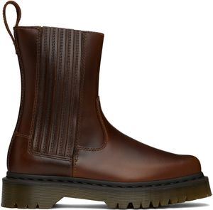 Dr. Martens Bottes hauteur mi-mollet Amaaya brunes en cuir