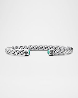 6mm Men's Cable Cuff Bracelet in Silver