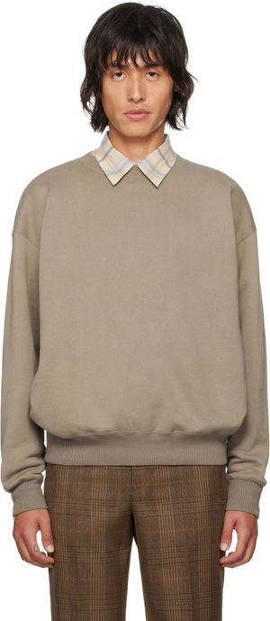 AURALEE Brown Smooth Soft Sweatshirt