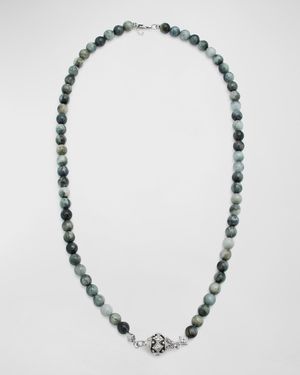 Men's Eagle Eye Beaded Necklace w/ Diamonds