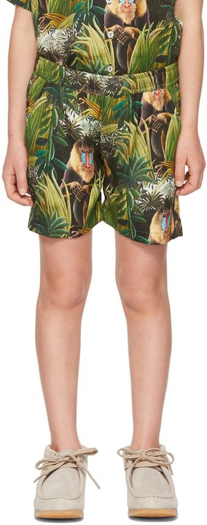 Endless Joy SSENSE Exclusive Kids Green Mandril Shorts