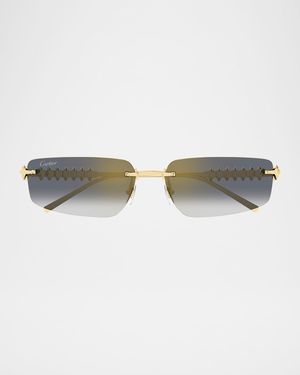 Rimless Metal Rectangle Sunglasses