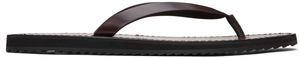 The Row Burgundy City Flat Sandals