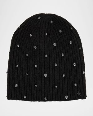 Crystal-Embellished Knit Beanie