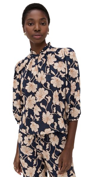 Birds of Paradis Orly Blouse In Viola Nocturne Viola Nocturne M