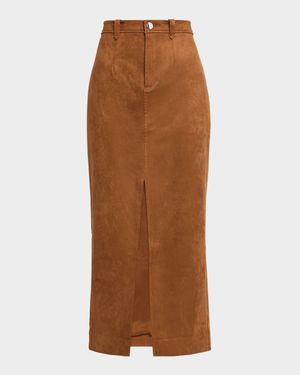 Meg Faux Suede Midi Skirt