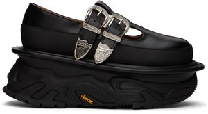 Toga Pulla Black Platform Mary Jane Oxfords