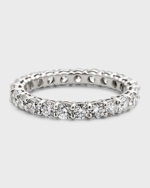Platinum Round Diamond Eternity Ring, Size 6 3/4, 2.07tcw