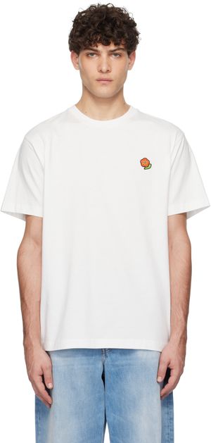 Kenzo T-shirt blanc cassé à logo Pop brodé