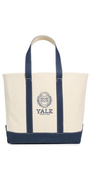 Sporty & Rich Yale Crest Tote Bag Natural/Dark Navy One Size