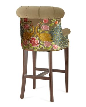 Peacock Tufted Barstool, 32.5"