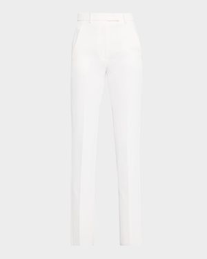 Cropped Slim-Fit Waffle Trousers