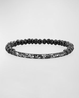 Cobblestone Black and White Diamond and Spinel Beaded Bracelet