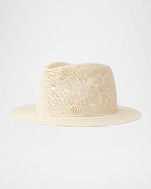Andre Crochet Straw Fedora Hat