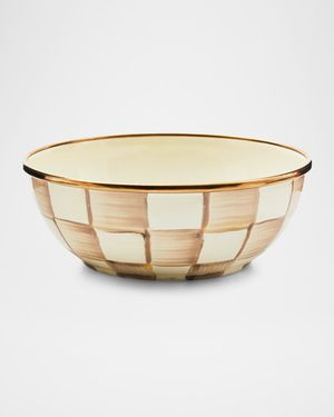 Mocha Check Everyday Bowl