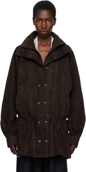 Magda Butrym Brown Cinched Leather Jacket