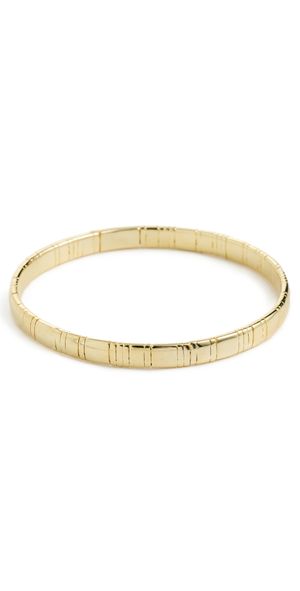 SHASHI Striated Bangle Bracelet Gold One Size