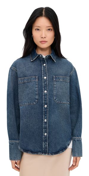 ANINE BING Dante Shirt - Mosaic Blue Blue M