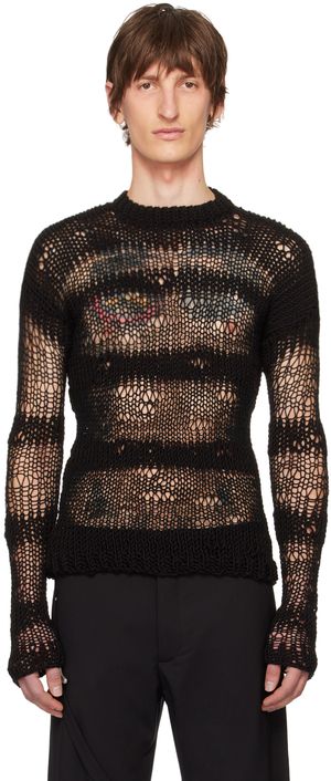 HELIOT EMIL Black Symbiotical Sweater