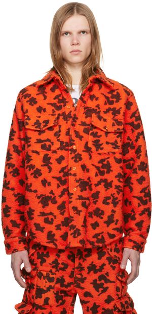 ERL Orange & Black Printed Shirt