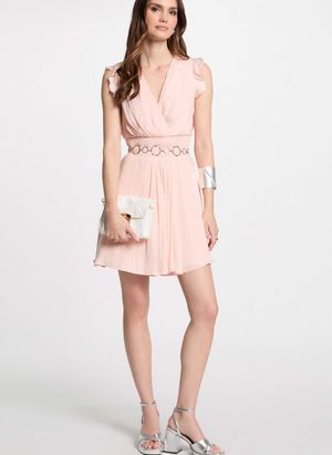 Morgan - Robe courte col cache-cœur - Taille 44 - Rose