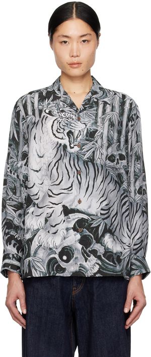 WACKO MARIA Gray Printed Shirt