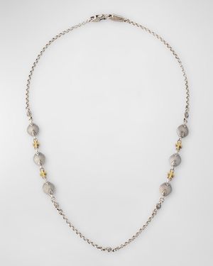 Silver and Gold Chain Necklace, 18"L
