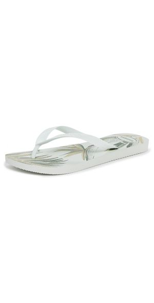 Havaianas Top Aloha Flip Flops White/White/Green Olive 13