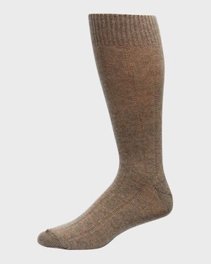 Men's Rib Cashmere Crew Socks