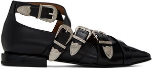 Toga Pulla Black Criss-Cross Ballerina Flats