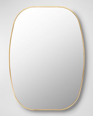 Aranya 41" Rounded Wall Mirror, Gold