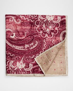 Men's Silk Paisley Pocket Square