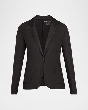 Soft Touch Metallic One-Button Blazer