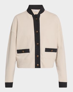 Felpa Buttoned Bomber Cardigan