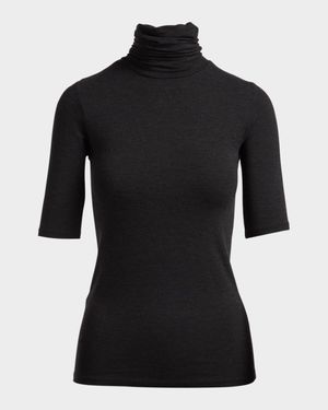 Soft Touch Half-Sleeve Turtleneck
