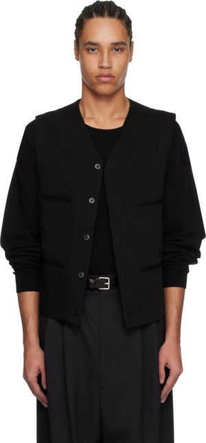 LEMAIRE Black Waistcoat Vest