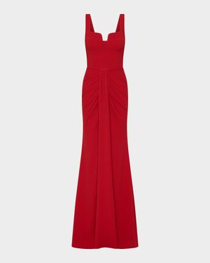 Zarya Sleeveless Draped Mermaid Gown