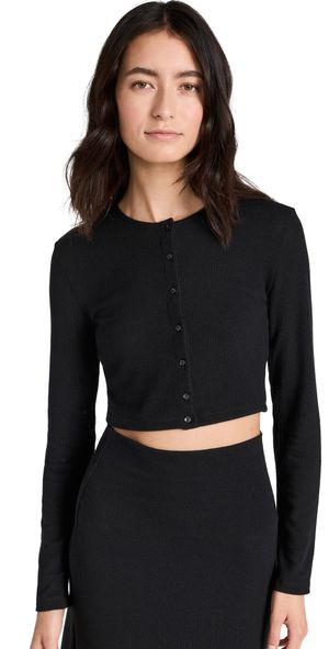 Leset Lauren Crop Cardigan II Black XS