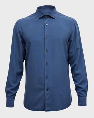 Men's Washed Silk Sport Shirt
