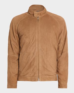 Men's Soho Stretch Suede Bomber Jacket