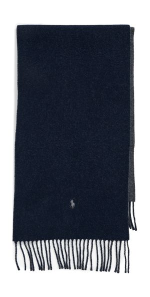 Polo Ralph Lauren Reversible Wool Scarf Navy/Charcoal One Size