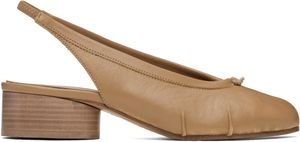 Maison Margiela Chaussures à talon haut de style ballerines brun clair à bout Tabi