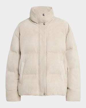 Jools Soft Techno Suede Puffer Jacket