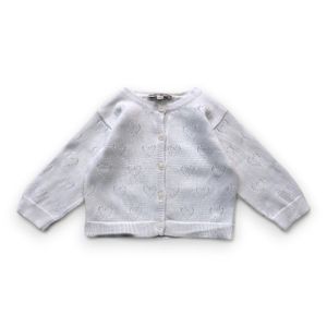 Bonton - Seconde Main - Cardigan bébé blanc - 6 mois - Taille 6M - Blanc