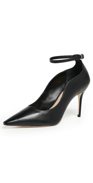 Cinq à Sept Riley Soft Curve Pointed Toe Ankle Strap Heels Black 39