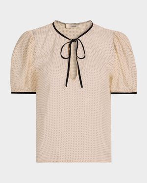The Tie Puff-Sleeve Blouse
