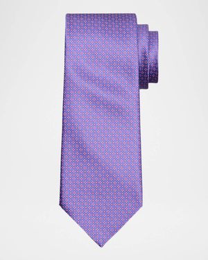 Men's Micro-Geometric Silk Tie
